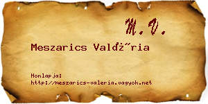 Meszarics Valéria névjegykártya